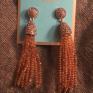Bronze/Gold beaded tassel earrings